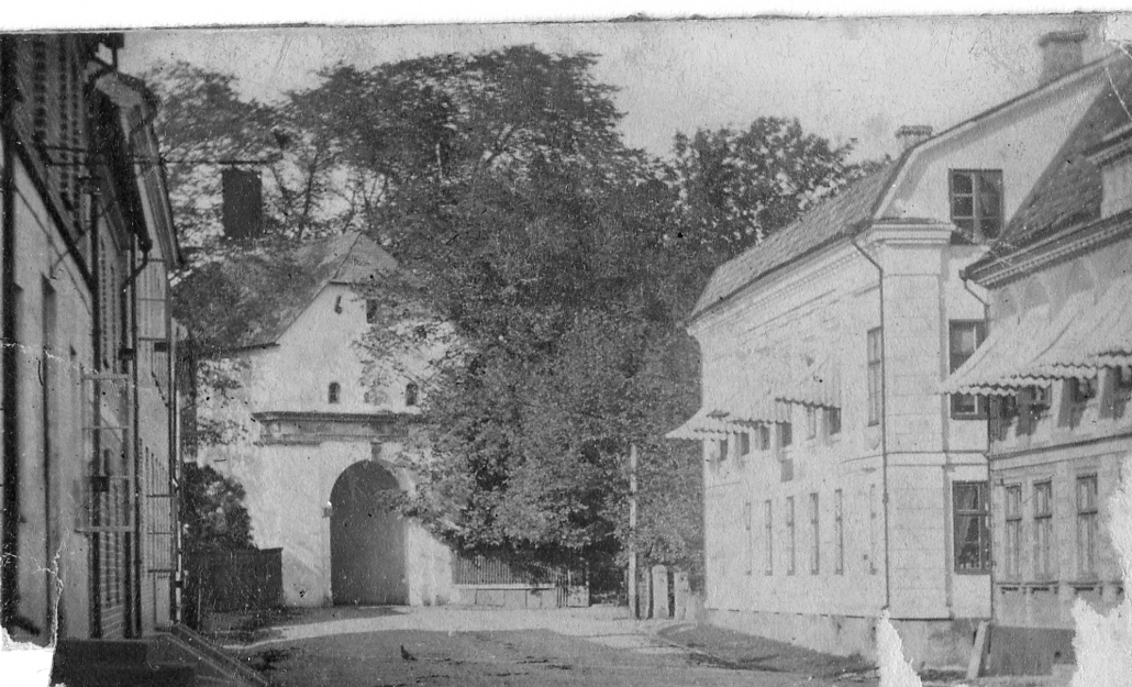 Halmstad, Storgatan. 1860-talet. Norre port, Hotell Mårtenson.