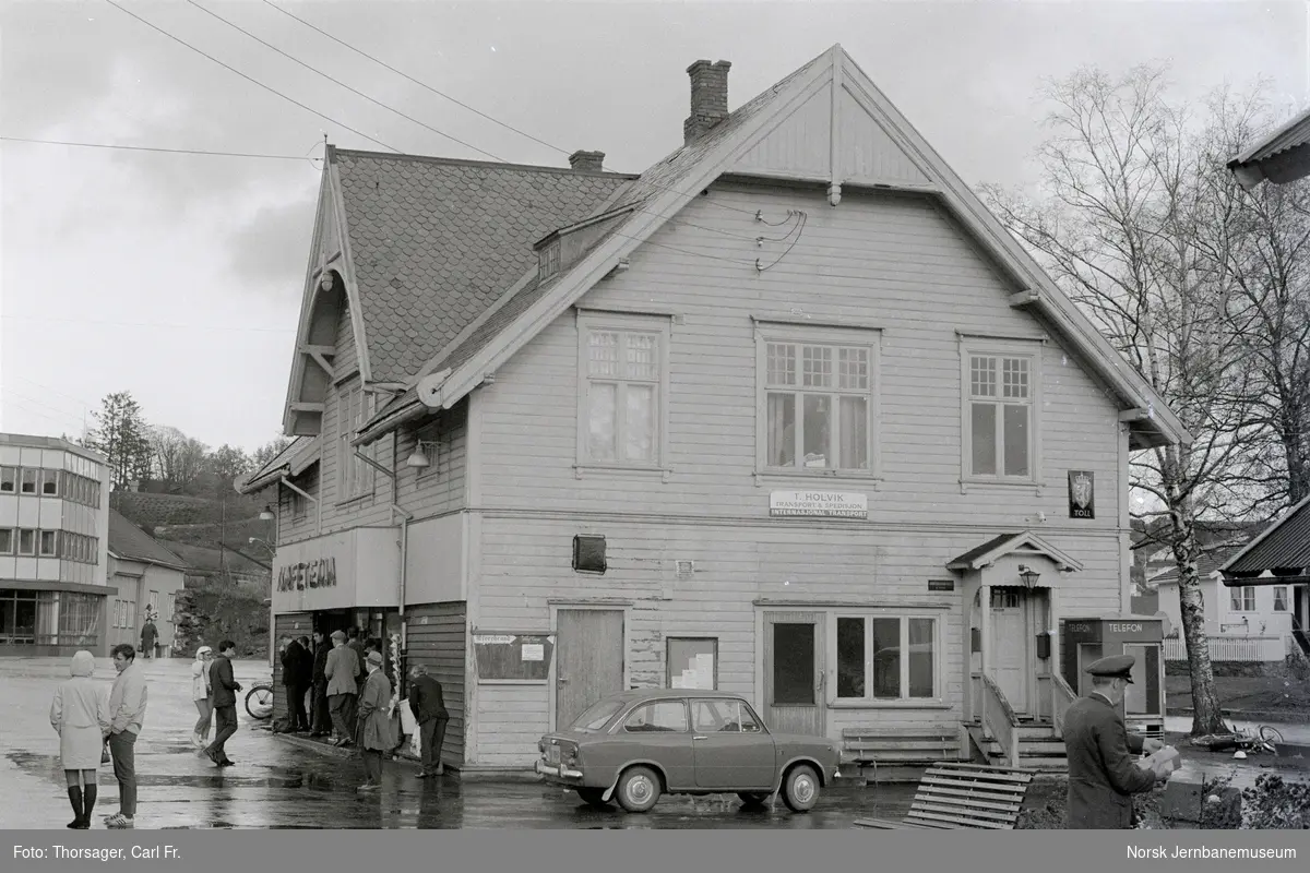 Den tidligere stasjonsbygningen i Grimstad på nedlagte Grimstadbanen