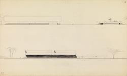 Museumsanlegg i Leopoldville. Fasadeoppriss. [Fasadeoppriss]