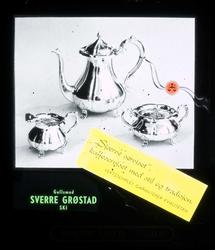 Kinoreklame fra Ski for sølv kaffeservise. "Skjærvet servise