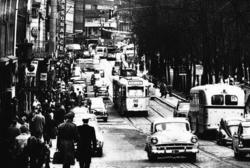 Oslo Sporveier. Trikk motorvogn 243 type Høka MBO linje 3, b