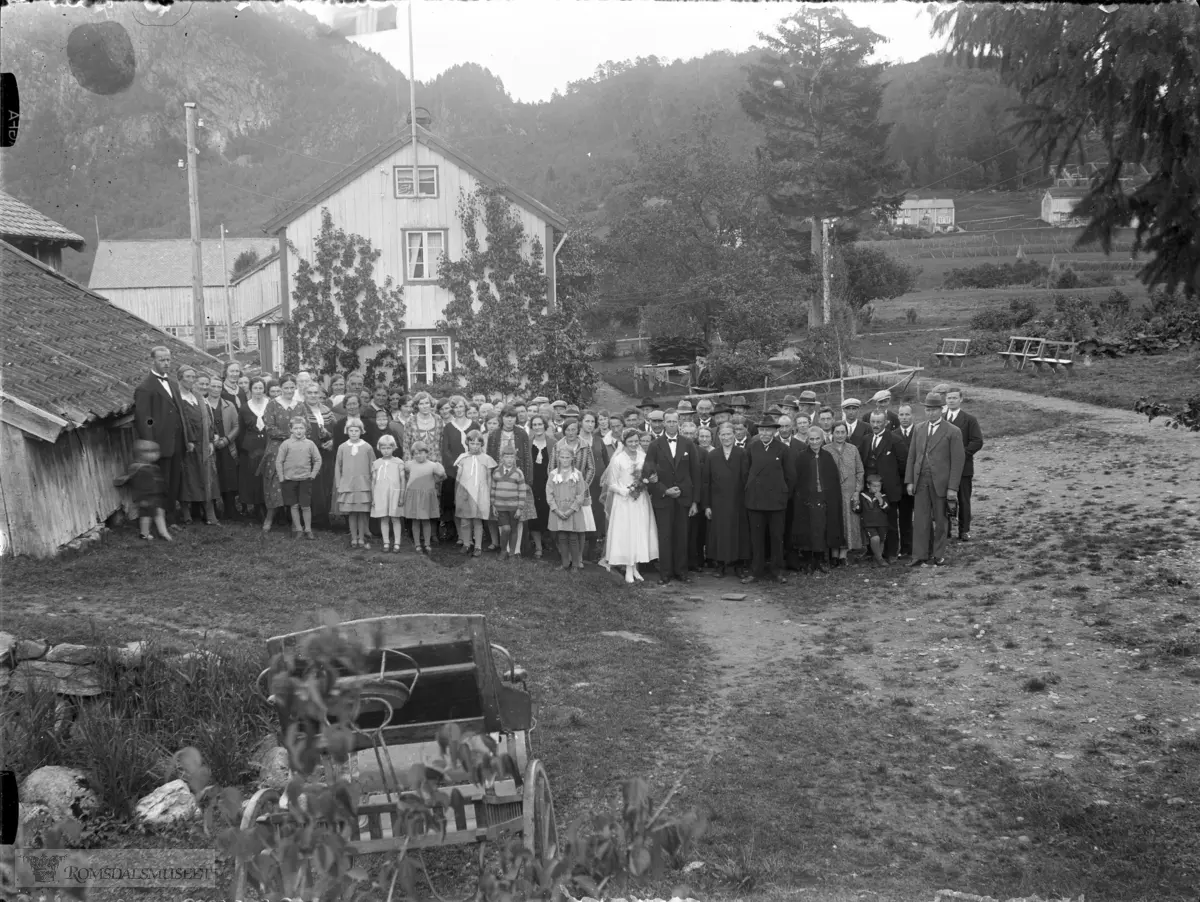 Bryllupet til Anna Nilsdatter Bårdnes f.1902, Vestnes og Olav O Oterholm f.29.02.1896 d.1979.