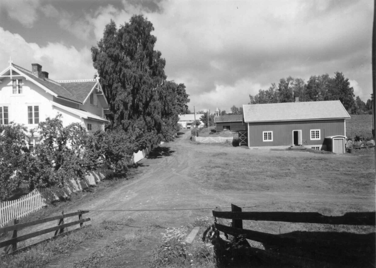 Helgeby, Nes, Ringsaker, Hedmark. Storgårdsundersøkelser ved dr. E. Engelstad 1957. Oppkjørsel.

