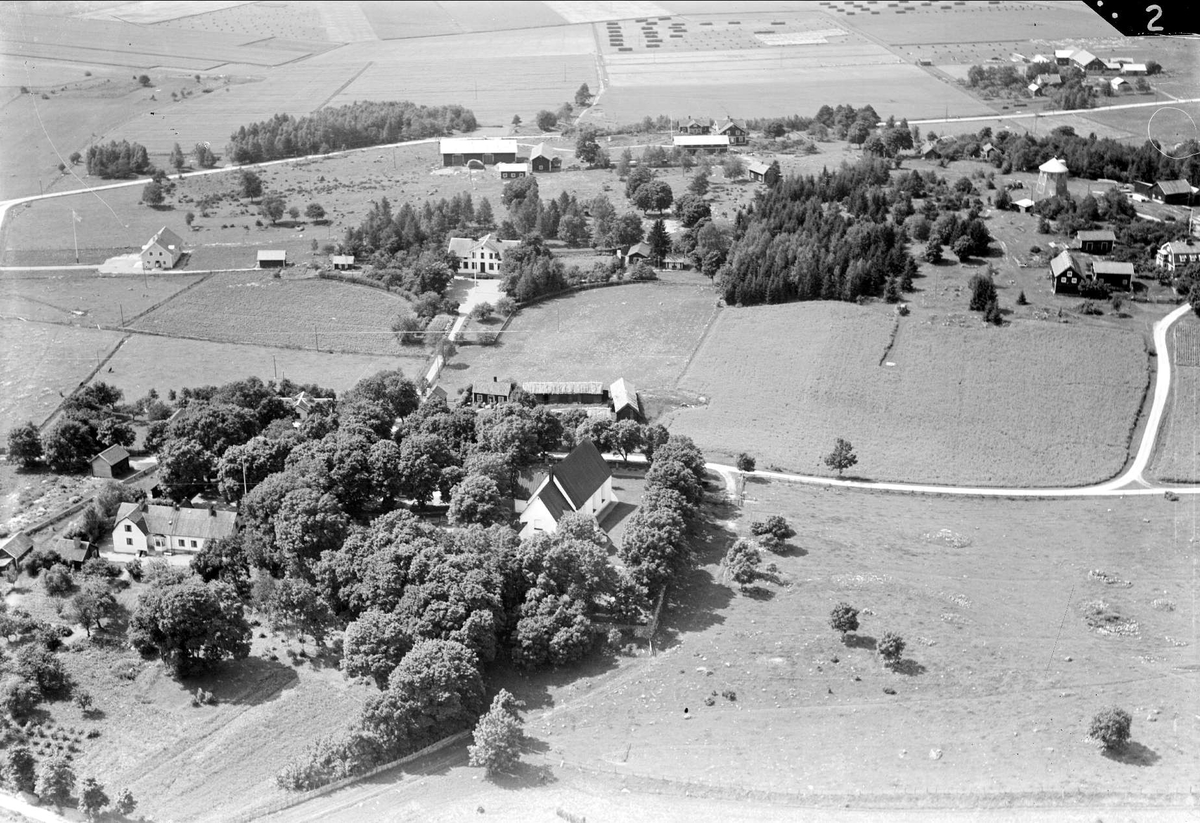 Flygfoto över Villberga, Villberga socken, Uppland 1938