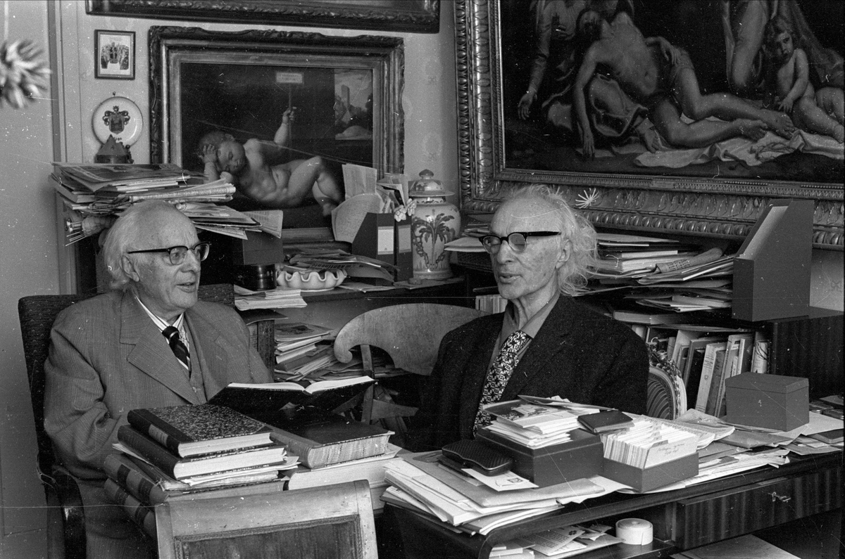 Bröderna och professorerna Louis och Gaston Backman fyller 80 år, Lilljeborgsvägen 4, Uppsala 1963