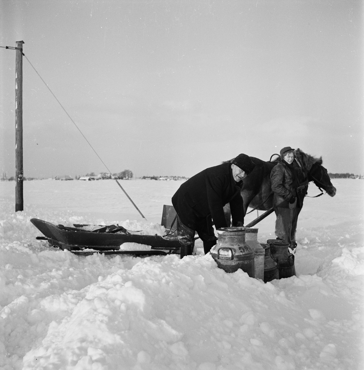Vinter - snöstorm, Uppsala januari 1954
