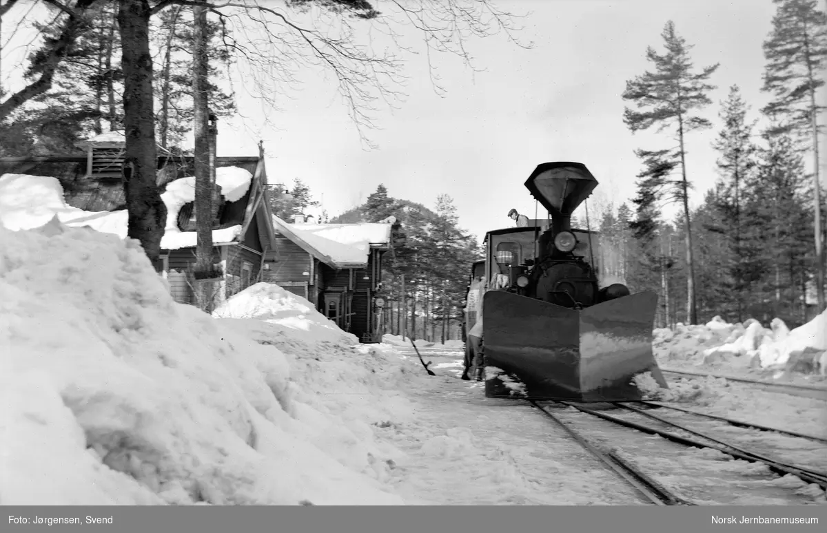 Damplokomotiv skifter på Byglandsfjord stasjon