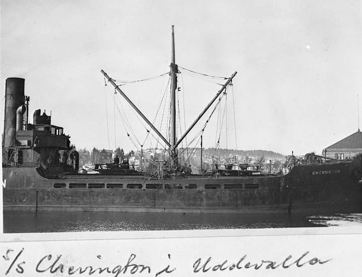 Text på kortet: "s/s Chevington i Uddevalla".


