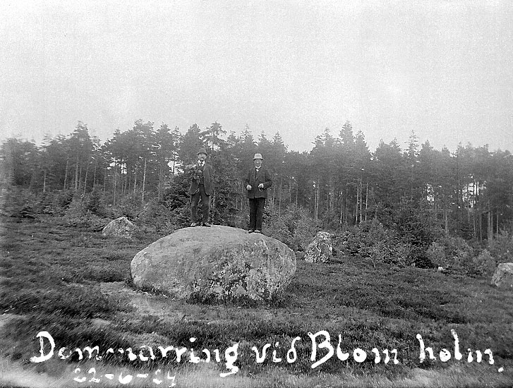 Johans text på fotot: "Domarring vid Blomsholm 22 juni 1924"