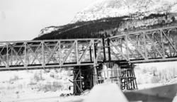 Bru over Lågen ved Eide - provisorisk utbedring av krigsskad