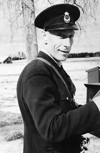 Lantbrevbärare, postiljon Erik Bergman i Delsbo, 1956.
