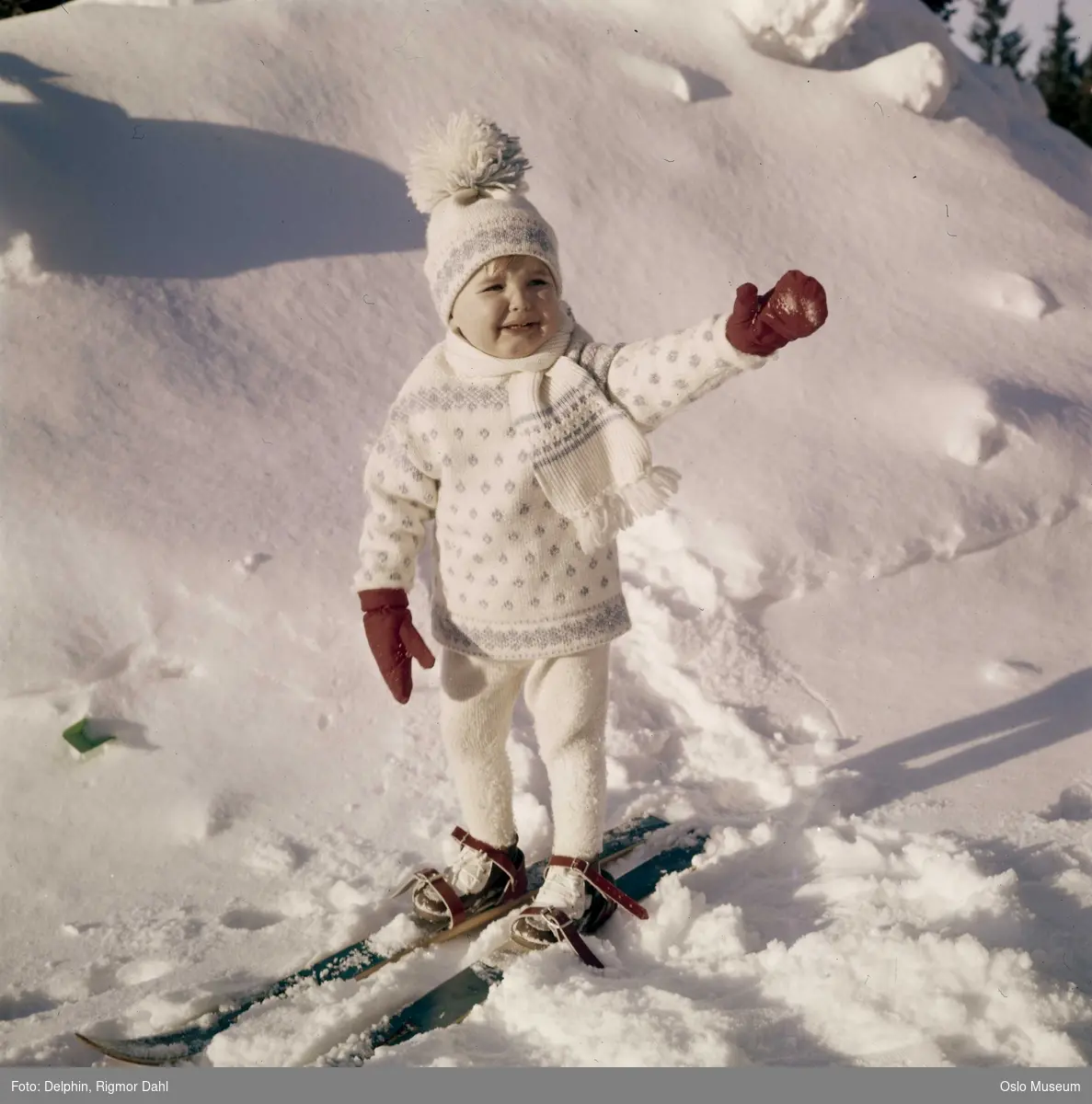 gutt, ski, snø