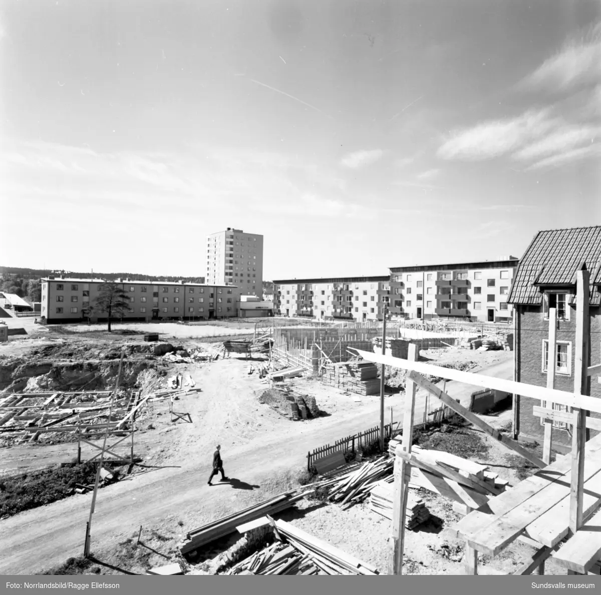 Nybyggnation av flerfamiljshus i Skönsberg. Vasagatan, Skönsbergsvägen, Gillegränd, Gilleberget.