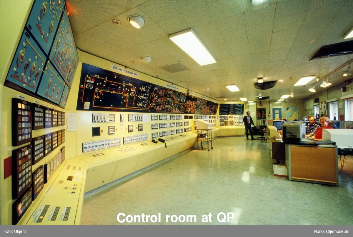 Kontrollrommet på QP-plattformen - de ansatte her satt med oversikten og kontrollen på hele Friggfeltet.