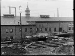 Hafslund Sulfitfabrikk, Skjeberg i Sarpsborg. Skinnegang til