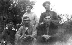 Einar, Ingvar og Hans Ofstad, Otto Ofstad og Jakop Johansen