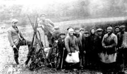 Fra venstre: Arthur Prestvik, Torleif Evenstad, Johan Odinse