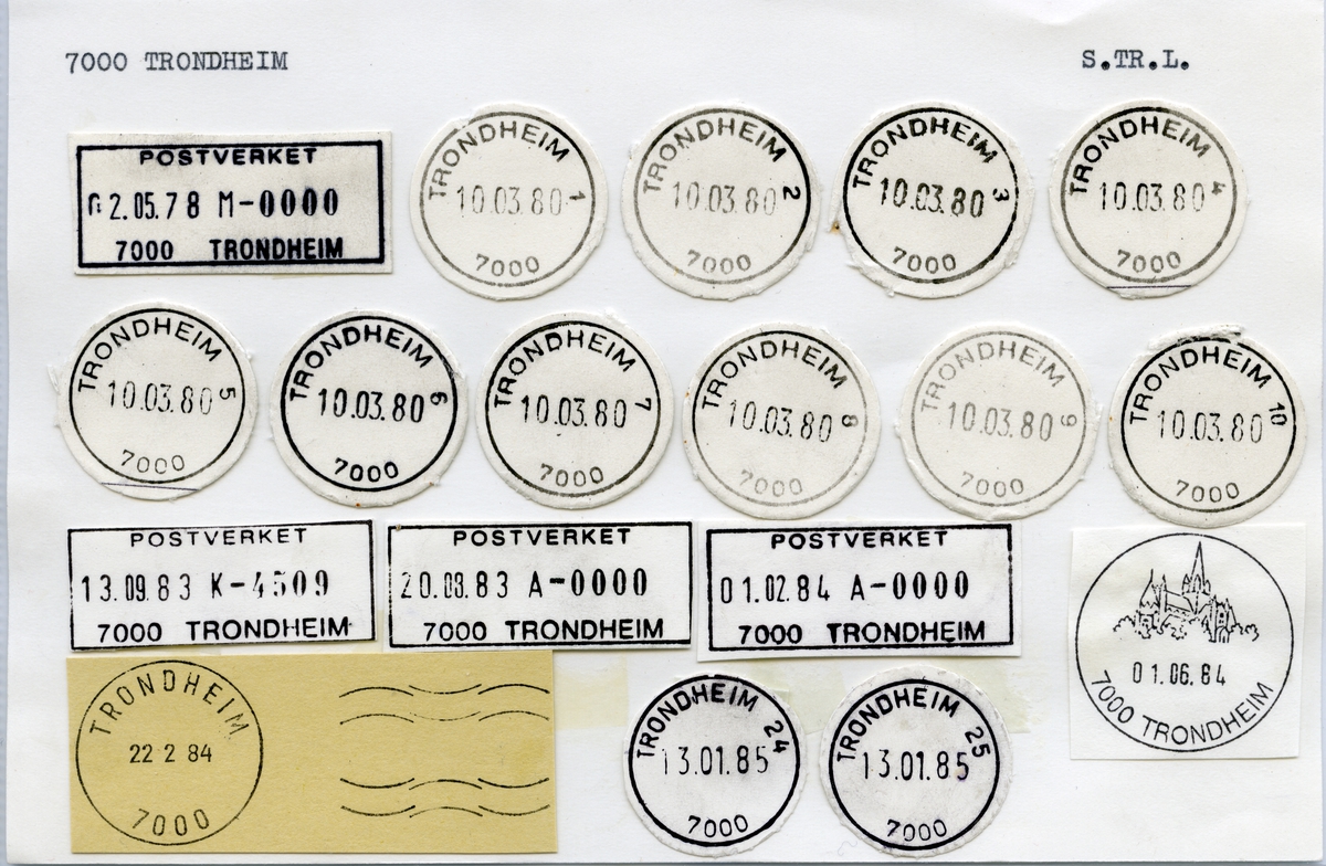 Stempelkatalog 7000 Trondheim (Trondhjem), Sør-Trøndelag