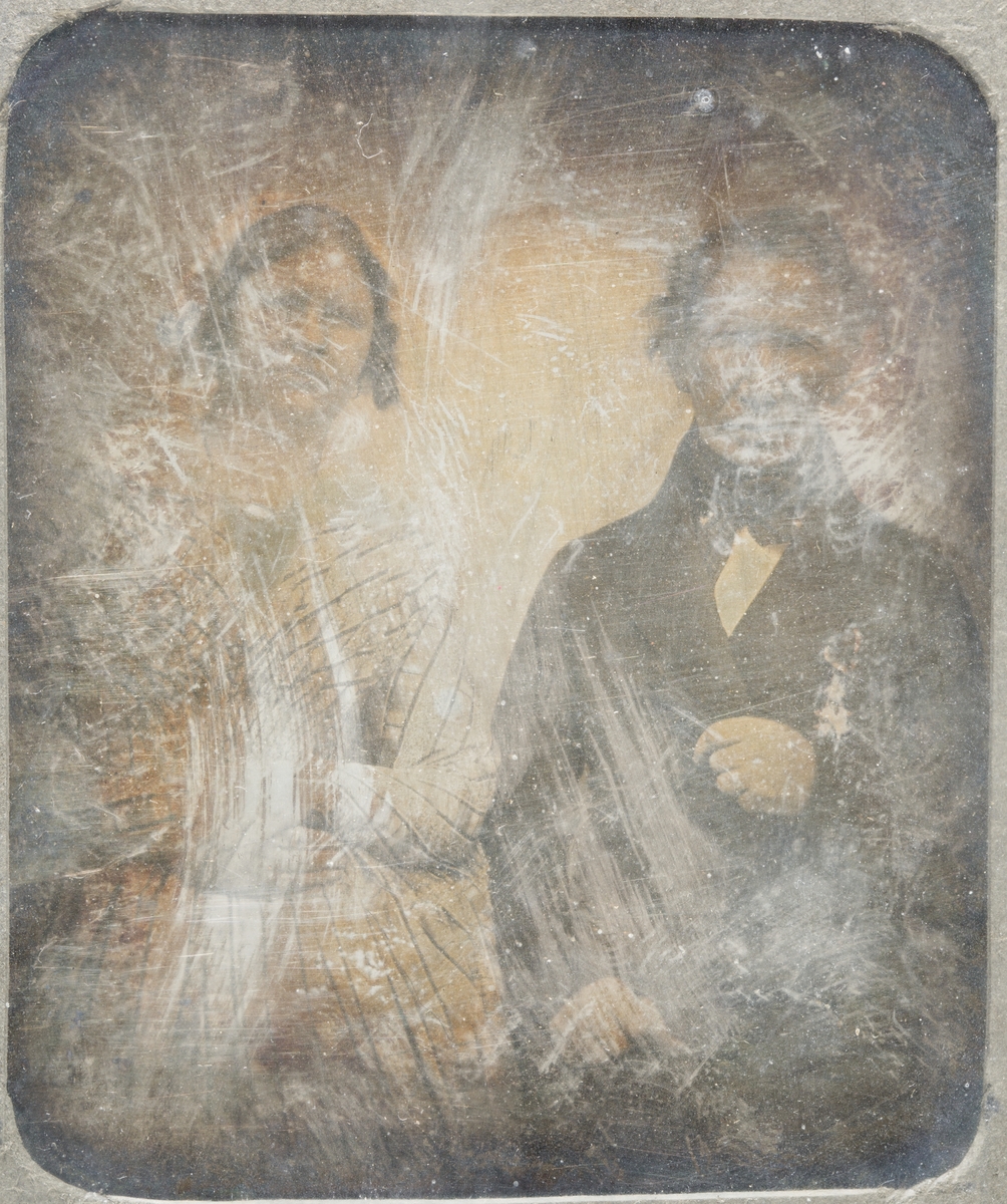 Portrett av Henrik Frederik Arild Sibbern og hans kone Maren Dorothea Steensen ca 1850-55.