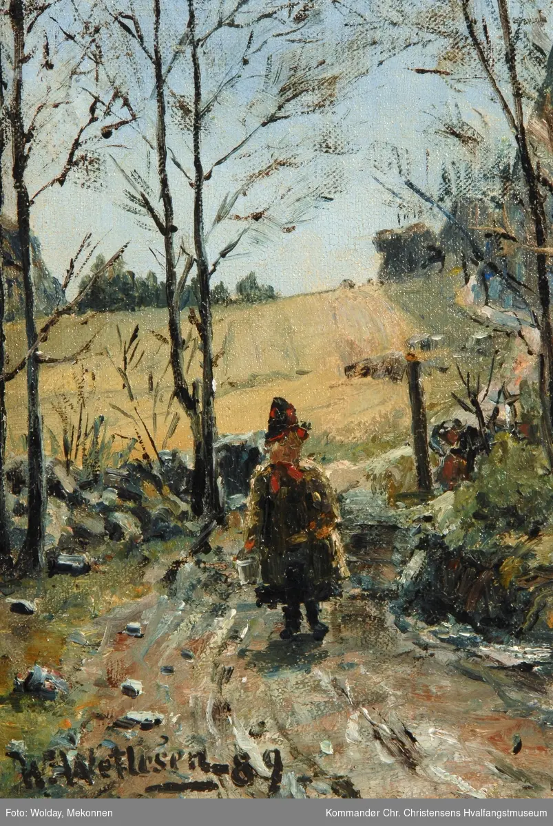 Pike på kjerrevei, 1889. Hystadveien. Stubbakken .