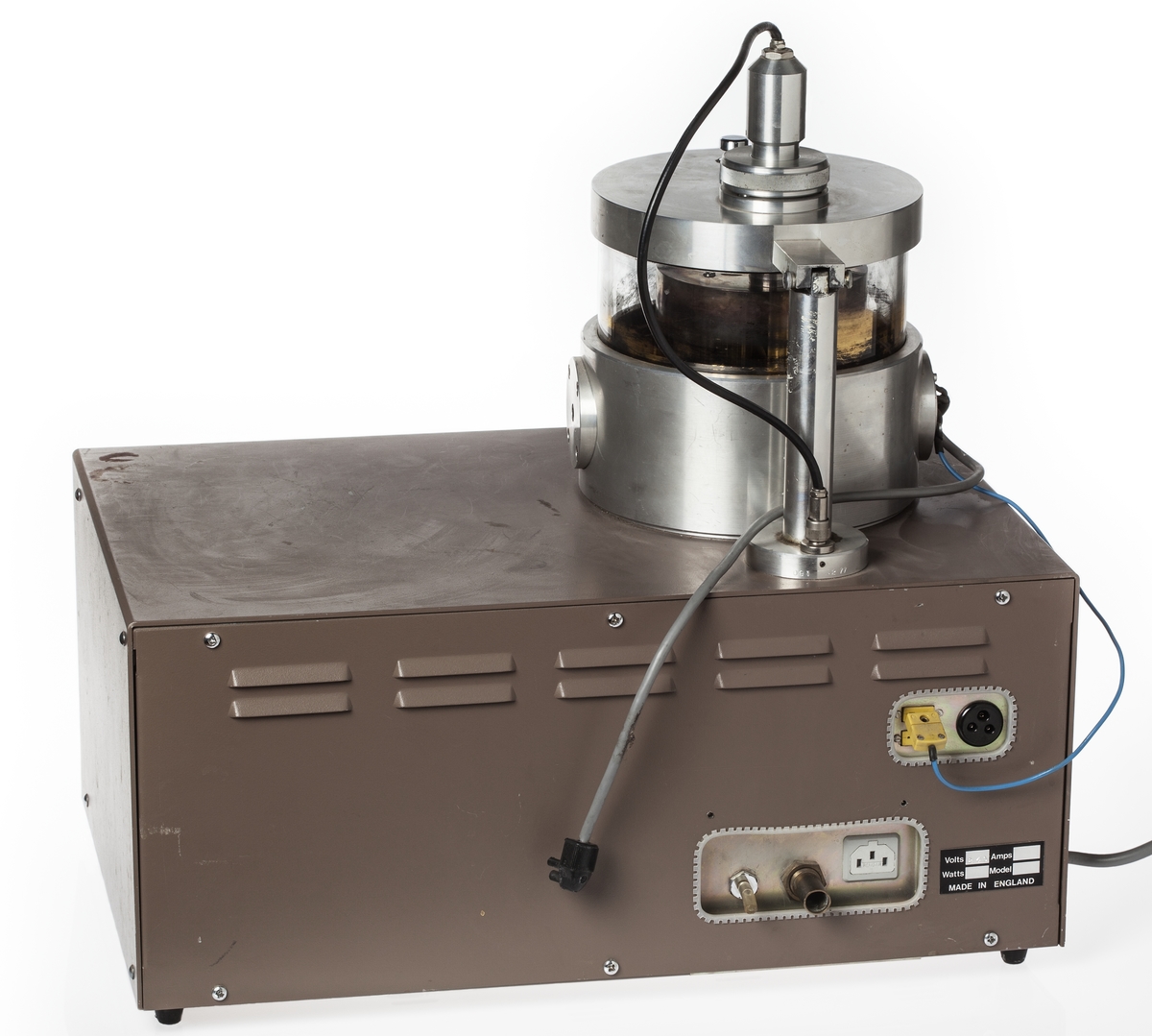 Maskin för beläggning av preparat med guld inför undersökning i svepelektronmikroskop. Typbeteckning Sem coating unit E 5100, tillverkare Polaron Equipment Ltd.