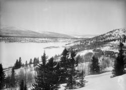 Fefor Jotunheimen , 12.03.1914, fjell, islagt vann, gårdsbru