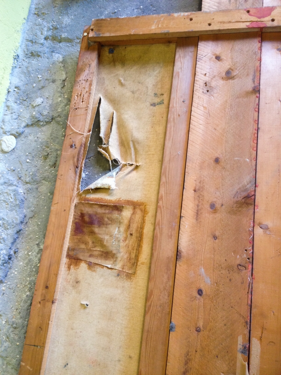 Trepanel med dekormalt lerret