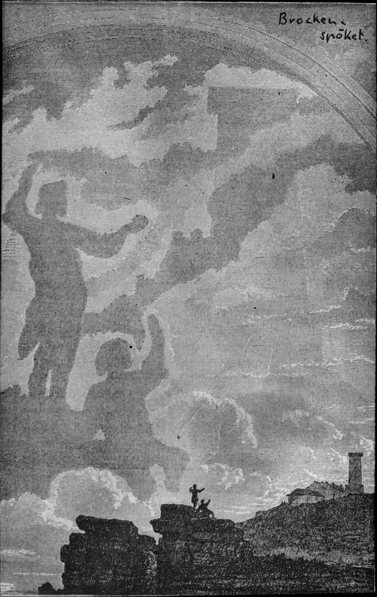 Skioptikonbild med motiv rörande olika typer av moln. Spöken.