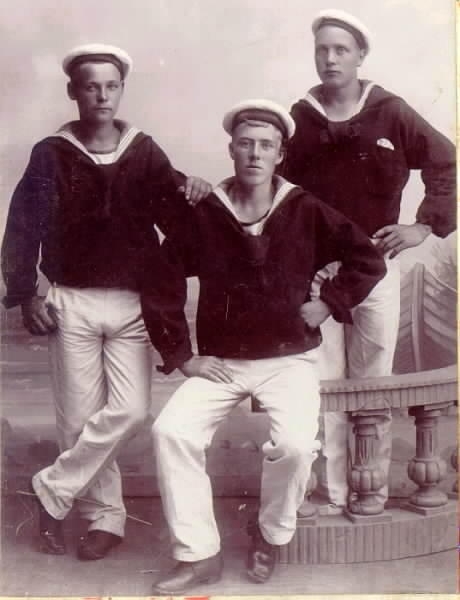 Tre sjömän fr. v.: Adolf Johansson, Albin Bergström, Karl Törngren.