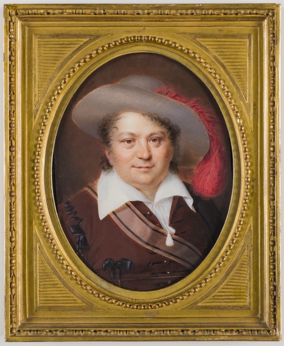New Acquisitions, Augusti 2015:Nationalmuseum has added a work by the French artist Jean-Baptiste Singry (1782–1824) to its renowned collection of miniatures. With this masterful portrait of the actor Antoine Michaut, the artist was trying to compete with larger-format oil paintings. This ambition was especially evident during the final heyday of miniature painting in the first half of the 19th century.Jean-Baptiste Singry was among the most prominent pupils of Jean-Baptiste Isabey. He acquired great technical skill early in his career, and his characterization of human subjects often rivalled that of his teacher. Besides commissions for members of the social elite, Singry specialized in portraits of actors. His depiction of the much-loved Michaut not only exhibits the aforementioned qualities but is also a match for larger-format oil paintings. In this work, the artist used the conventional method of painting on a piece of flat-sawn ivory.Antoine Michaut (aka Michot, 1765–1826) was hired by the Comédie-Française, France’s national theatre, in 1790, the year of the French Revolution. He continued to perform there periodically until retiring in 1821, by which time he had achieved immense popularity as a character actor, especially in peasant and servant roles. Michaut’s long career, beginning in 1781, is particularly remarkable given the political upheavals during this period. He was heavily involved in the French Revolution and later became close to Empress Joséphine. Nevertheless, Michaut remained popular during the Bourbon Restoration and was able to retire a wealthy man.Singry’s colourful portrait depicts Michaut in one of his signature roles, Captain Copp in Alexandre Duval’s comedy La Jeunesse de Henri V, a medieval romance premiered at the Comédie-Française in 1806. Singry painted the portrait a decade later and exhibited the first version, now in the Victoria and Albert Museum, at the 1819 Salon. Nationalmuseum’s new acquisition is one of two known replicas produced by the artist and was formerly part of Ernst Holzscheiter’s celebrated collection. The purchase of this work has been made possible by a donation from the Hedda and N.D. Qvist Fund. Nationalmuseum has no budget of its own for new acquisitions, but relies on gifting and financial support from private funds and foundations to enhance its collections of fine art and craft.Inventory number: NMB 2686