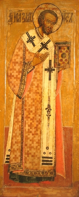 Johannes Chrysostomus (Ioan Slatoust) del av ikonostas om 8 figurer