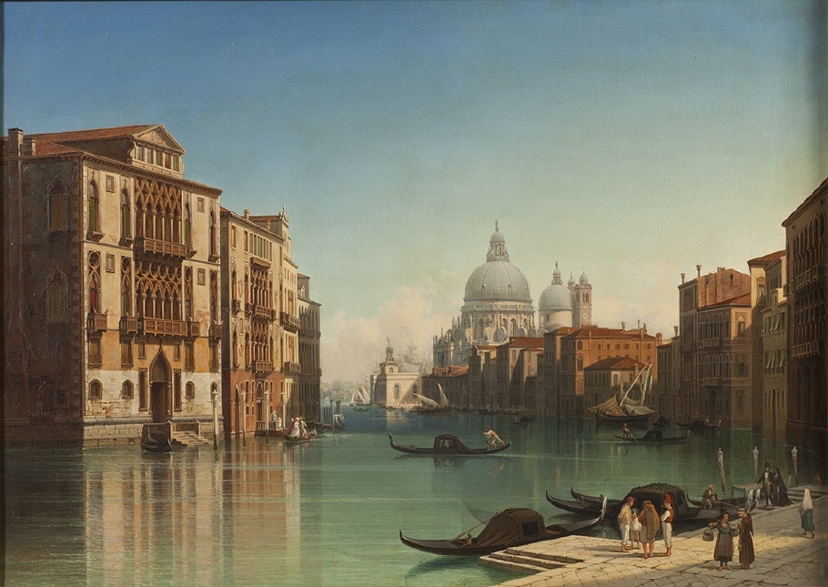 Utsikt över Canal Grande i Venedig