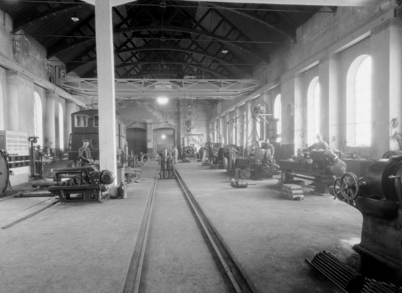 Jernbaneverkstedet på Thamshavn i 1931. Fotograf ukjent. (Foto/Photo)