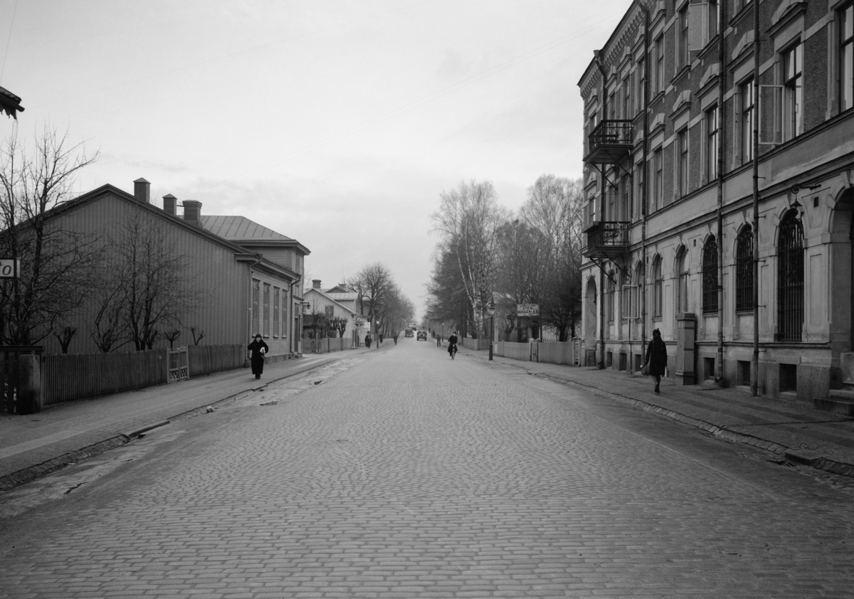 Nygatan i Haga norrut mot Östra bron år 1938