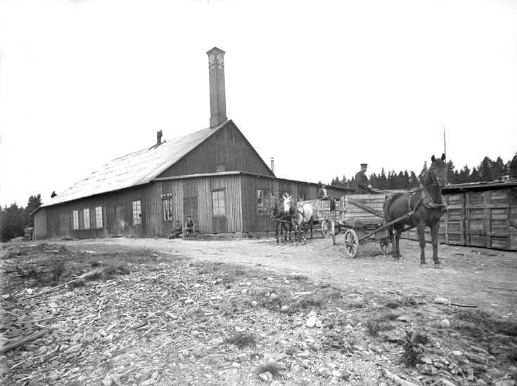 Hjärtsjö glasbruk i Hökhult, 1913.