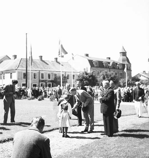 Invigning av Linnéstatyn i Älmhult. 1946