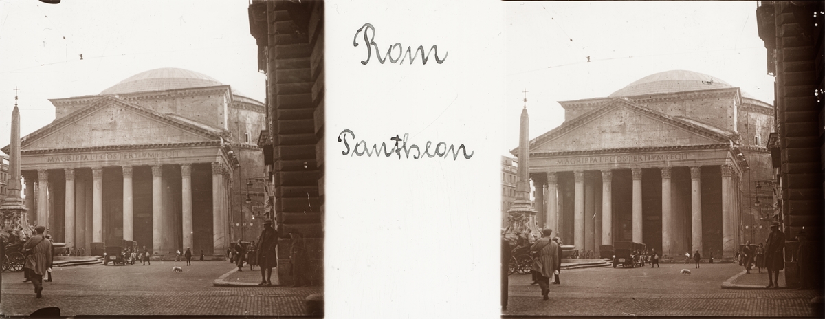 Stereobild av Pantheon, Rom.