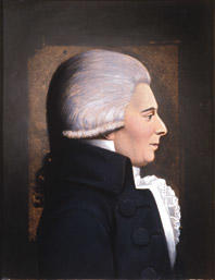 Portrett av Claus Bendeke. Profil mot høyre.