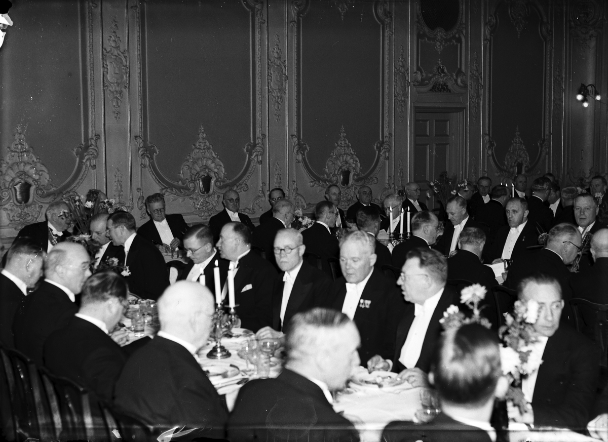 Handelssocietens 200-årsjubileumsfest på Grand Hotell i Gävle den 5/12 1938.
