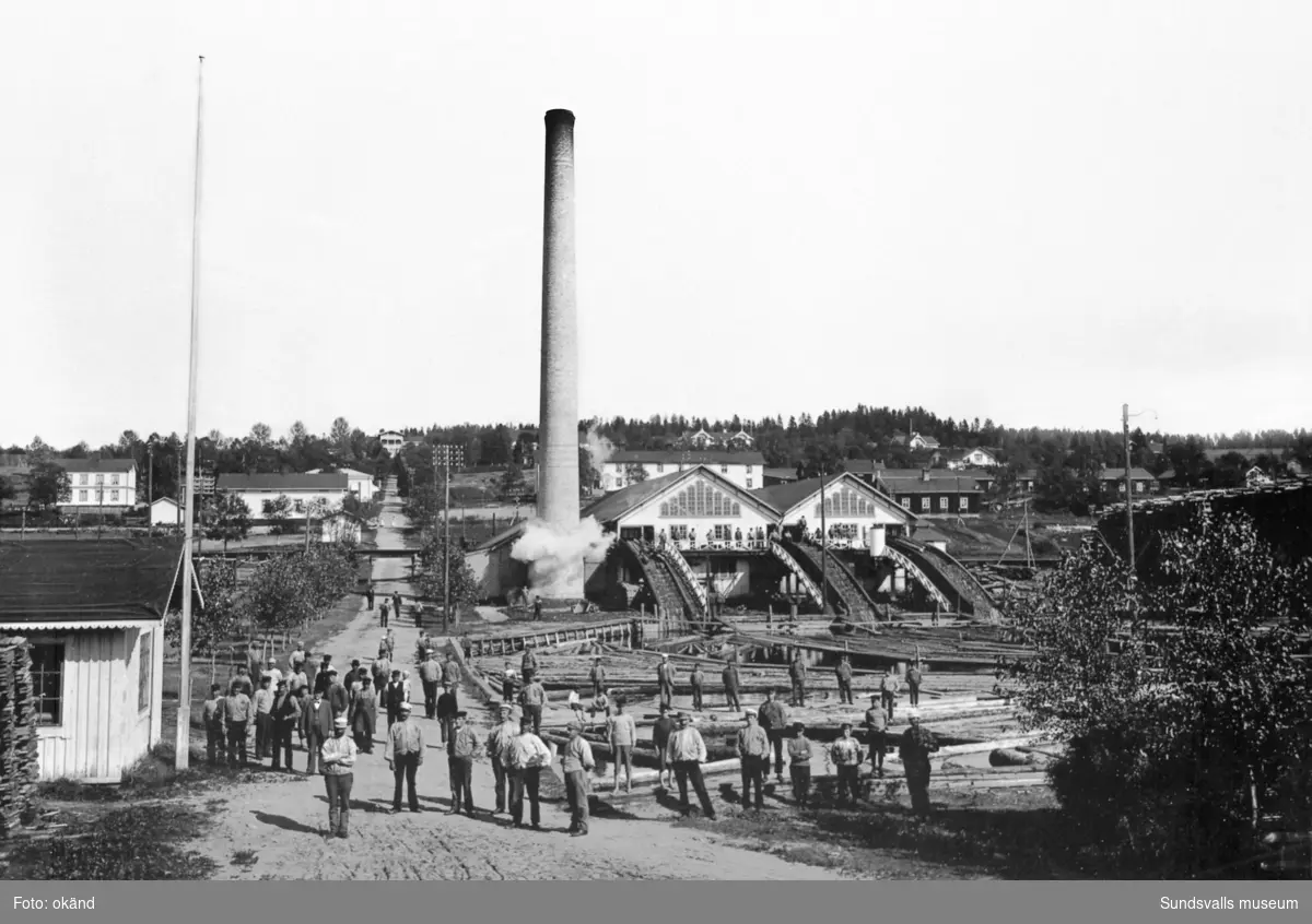 Gustavsbergs sågverkssamhälle omkr. 1904.
