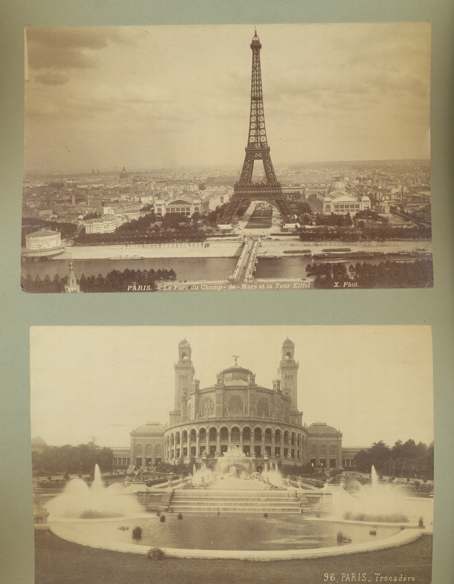 Postkort x2: Eifeltårnet, Paris / Tocadero, Paris