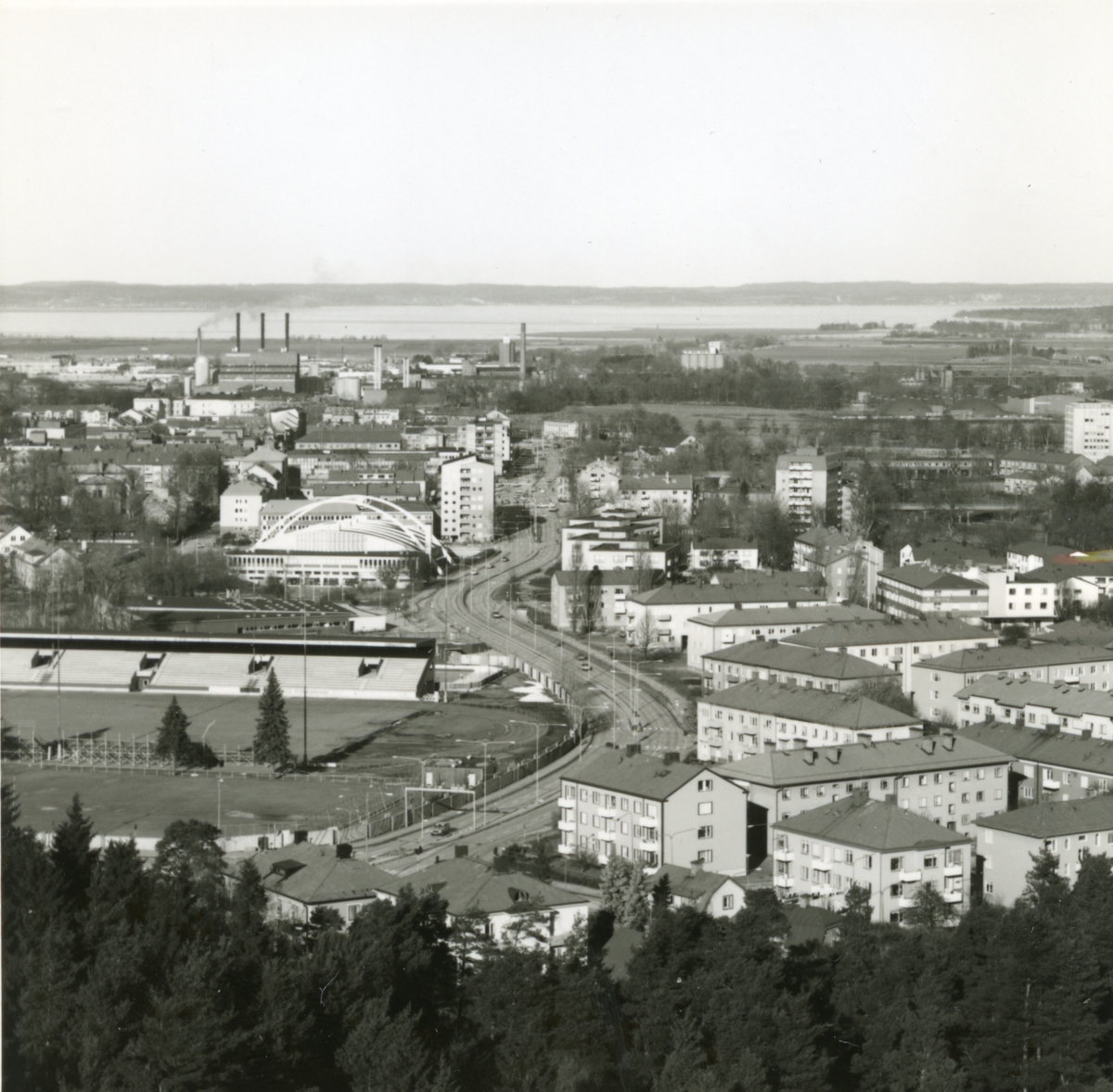 Stadsvy sedd mot Innerstaden och Hejdegården, taget från vattentornet.