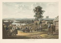 Utsikt mot fjellene i Øvre Telemark fra Bolkesjø [Grafikk]