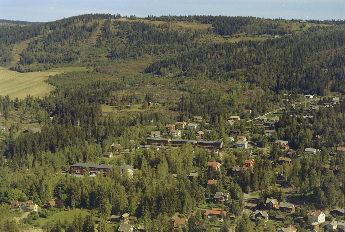 Lillehammer oversikt, Park Hotell, senere Lillehammer Turisthotell. I bakgrunnen husene i Rugdevegen og Ekornvegen. Nederst i venstre hjørne, gult hus, er Nedre Ringen.