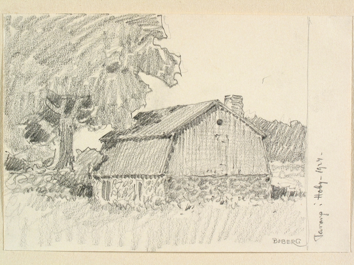 Blekinge, Hoby sn., Tararp. Teckning av Ferdinand Boberg.