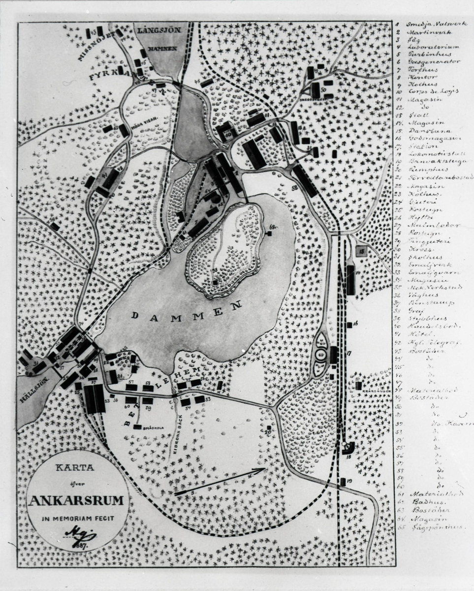 Karta över Ankarsrum.
