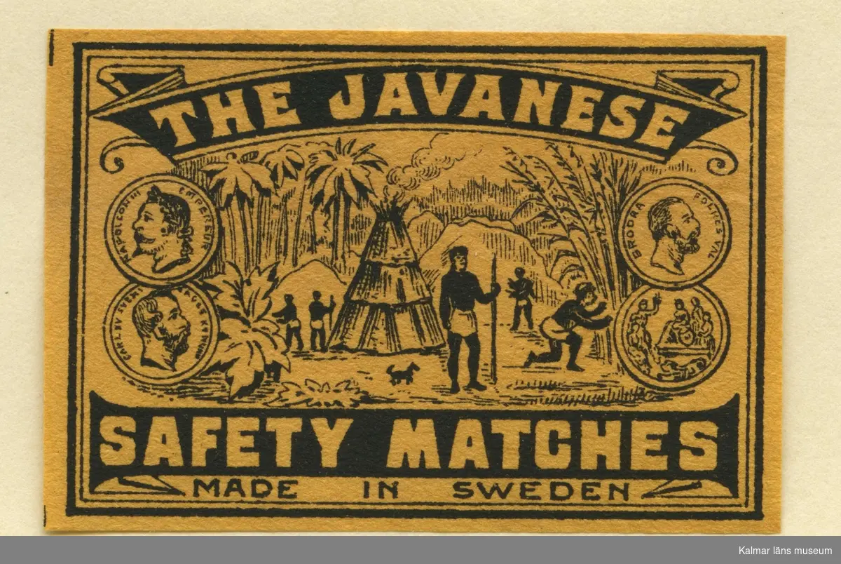 Tändsticksetikett från Mönsterås Tändsticksfabrik, "The Javanese Safety Matches"


Mönsterås har haft två tändsticksfabriker. Den första var Rosendahlsfabriken som anlades 1869 av apotekare Götvid Frykman (1811-1876). Frykman bodde i Kalmar och innehade apoteket i Borgholm 1842-1864. Fabriken lades ner 1887 men 1892 anlades en ny fabrik av Ernst Kreuger och hans bror Fredrik i London under firma E & F Kreuger i Kalmar. Detta skulle bli inledningen till Kreugerepoken inom den svenska tändsticksindustrin..

Under 1800-talet  tillverkades vid fabrikerna i huvudsak svaveltändstickor för export. Genom att också fosfor ingick i tändsatsen var de lättantändliga och orsakade ofta små bränder inom fabriken. Stickornas isättning i ramar gjordes för hand och var hälsovådlig för arbetarna, varför de måste passera vakten till tvättrummet som såg till att alla tvättade händerna före måltid och vid arbetets slut. Fosforångorna var också mycket skadliga särkilt för personer med dåliga tänder.
Frykman som ägde Rosendahlsfabriken, sålde den till A M Lindqvist från Mönsterås. Lindqvist utökade rörelsen avsevärt, men tillverkningen omfattade bara fosfortändstickor. Mönsterås Tidning skriver i en artikel 1882 att fabriken hade 120 anställda och att priserna låg under Jönköpings. Efter konkursen 1887 lades fabriken ner.

(Uppgifterna hämtade från http://thoresmatches.se/tandsticksfabriker/monsteras_tandsticksfabriker.htm)