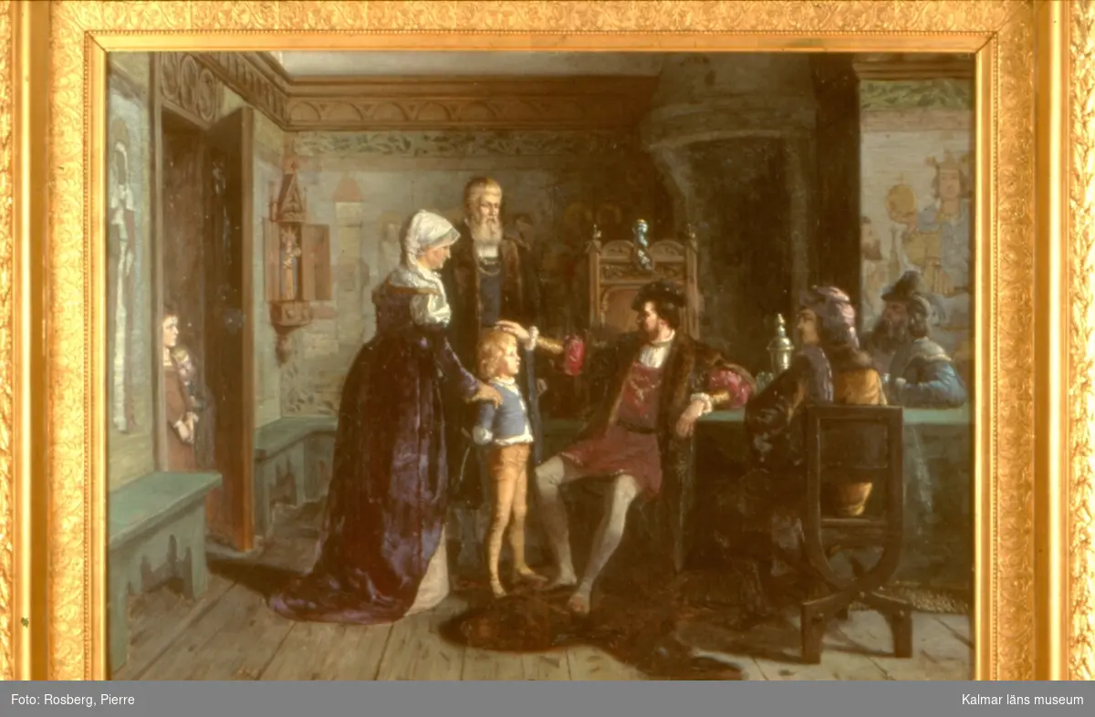 Jenny Nyströms utställning i Kalmar Läns Museum. Ett alternativ till den så kallade Akademitavlan där Gustav Vasa som pojke möter kung Hans.