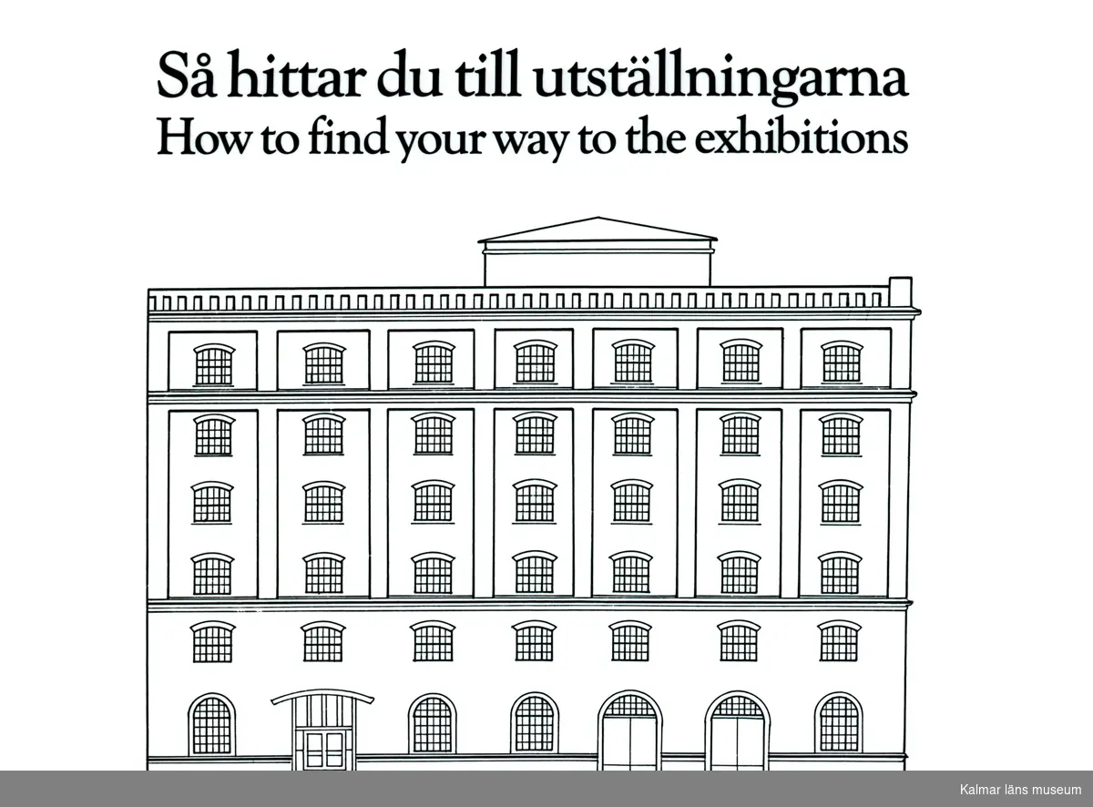 Så hittar du till utställningarna på Kalmar läns museum.

Hans Mårtenssons teckning på museets fasad.