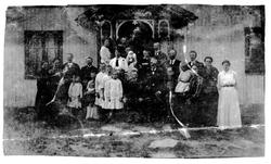 Barnedåp på Bingen i Trøgstad 1917-18. Personer er ukjente.